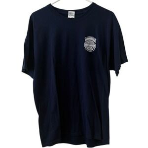 Harley-Davidson Motorcycle T-Shirt Men's Large Bayside‎ Navy Marines Military
